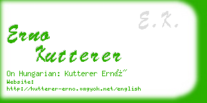 erno kutterer business card